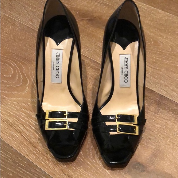 Jimmy Choo patent leather peep-toe pumps - Picture 1 of 5